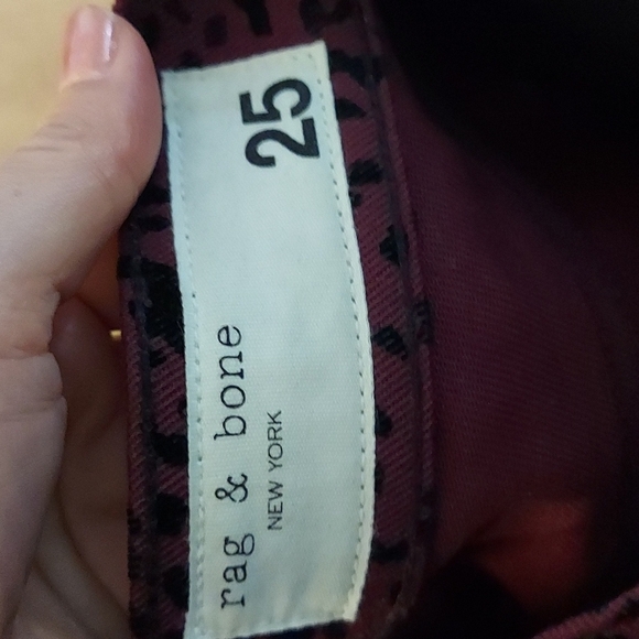 Rag & Bone Hana Hi-Rise Cropped Cheetah Print Jeans Size 25 - Picture 6 of 9